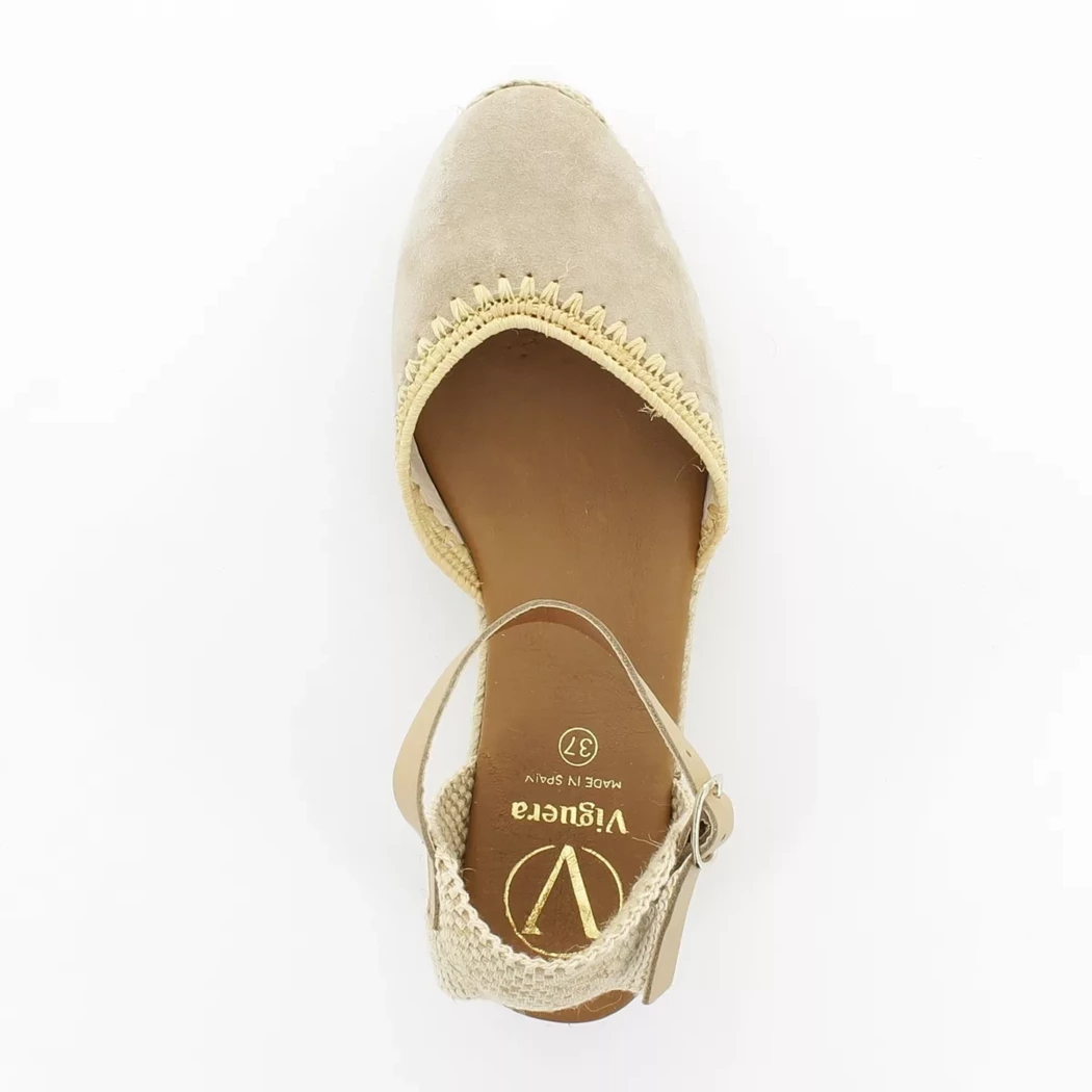 Image (6) de la chaussures Viguera - Escarpins Beige en Cuir nubuck