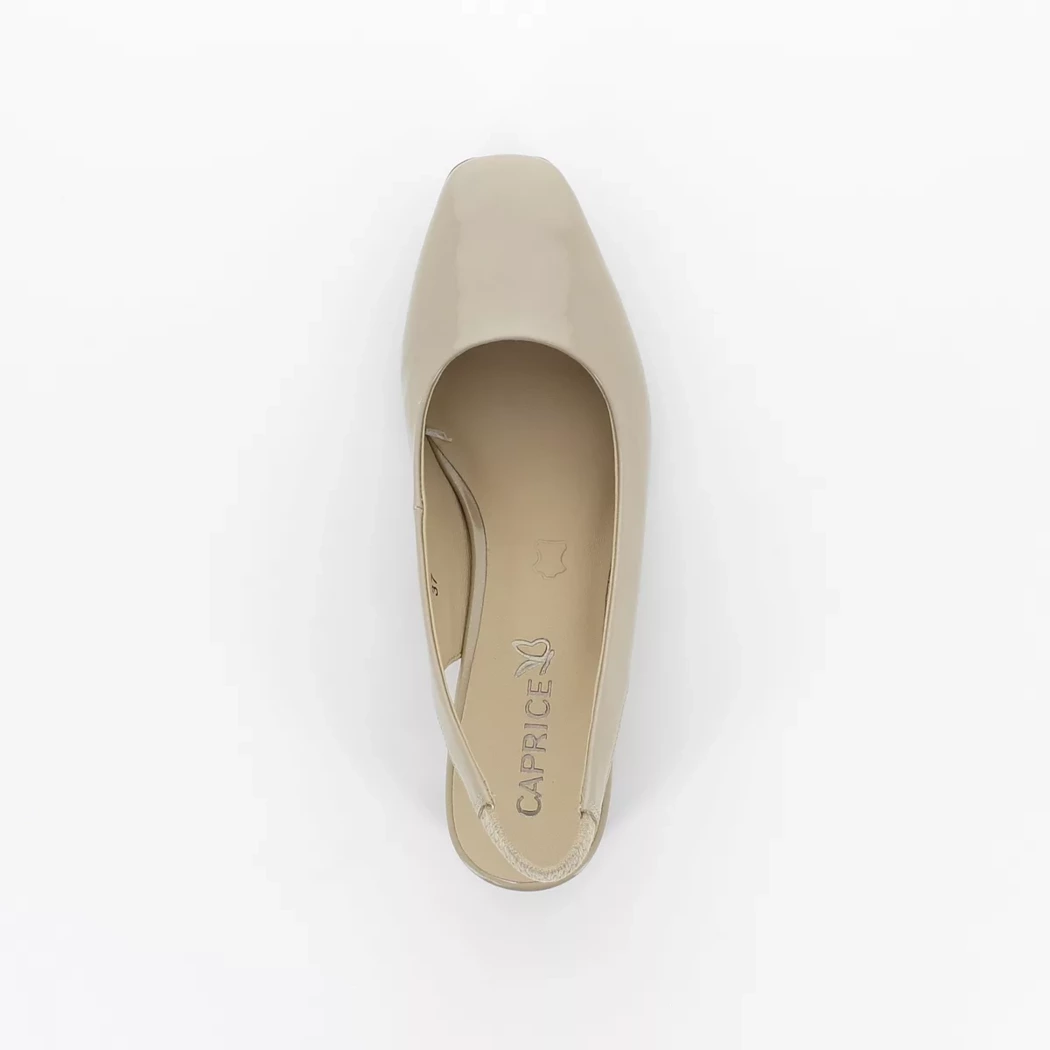 Image (6) de la chaussures Caprice - Escarpins Beige en Cuir vernis