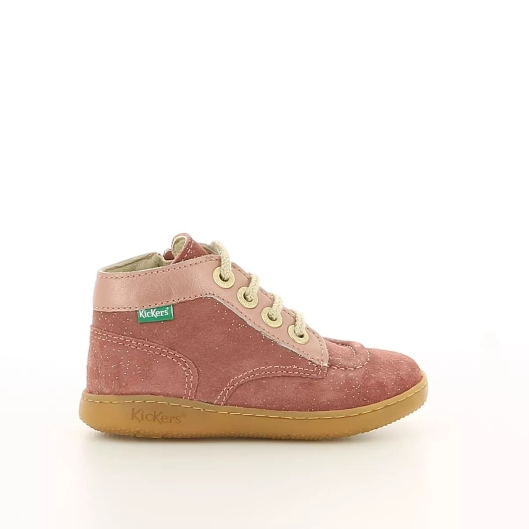 Image (2) de la chaussures Kickers - Bottines Rose en Cuir nubuck