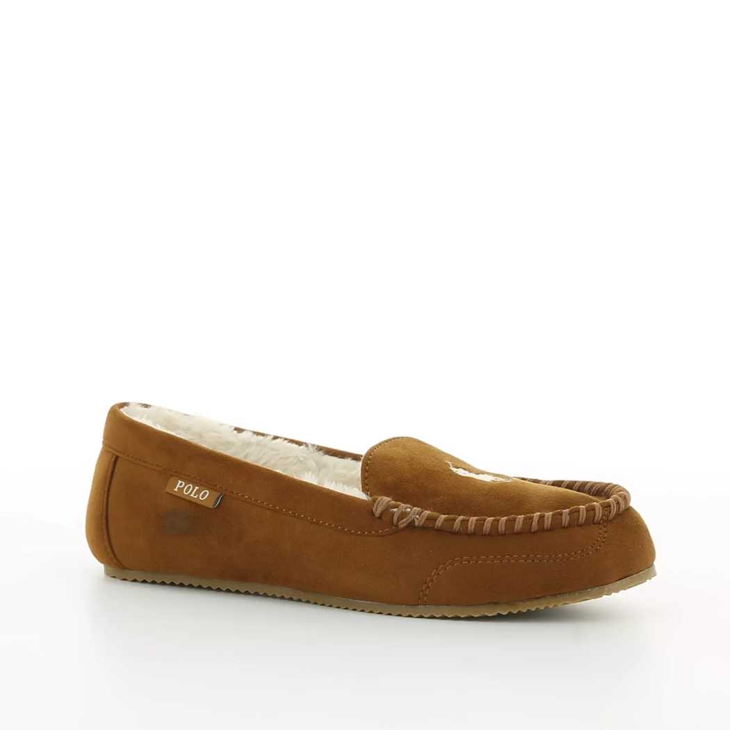 Image (1) de la chaussures Ralph Lauren - Pantoufles et Chaussons Cuir naturel / Cognac en Cuir nubuck