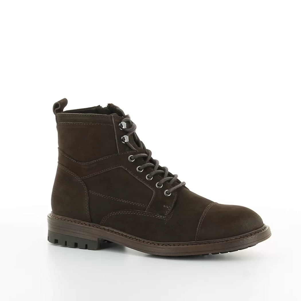 Image (1) de la chaussures Poelman - Bottines Marron en Cuir nubuck