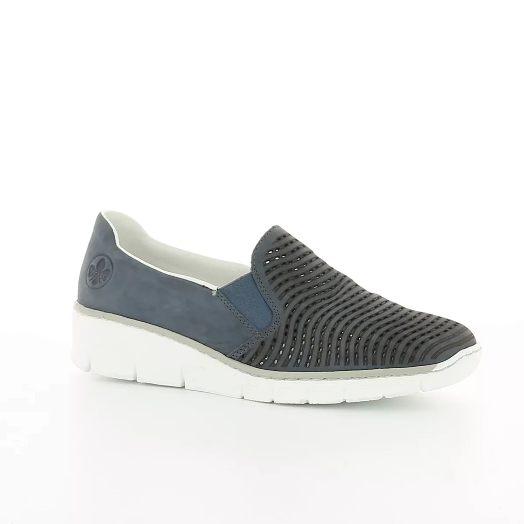 Image (1) de la chaussures Rieker - Mocassins Bleu en Cuir nubuck