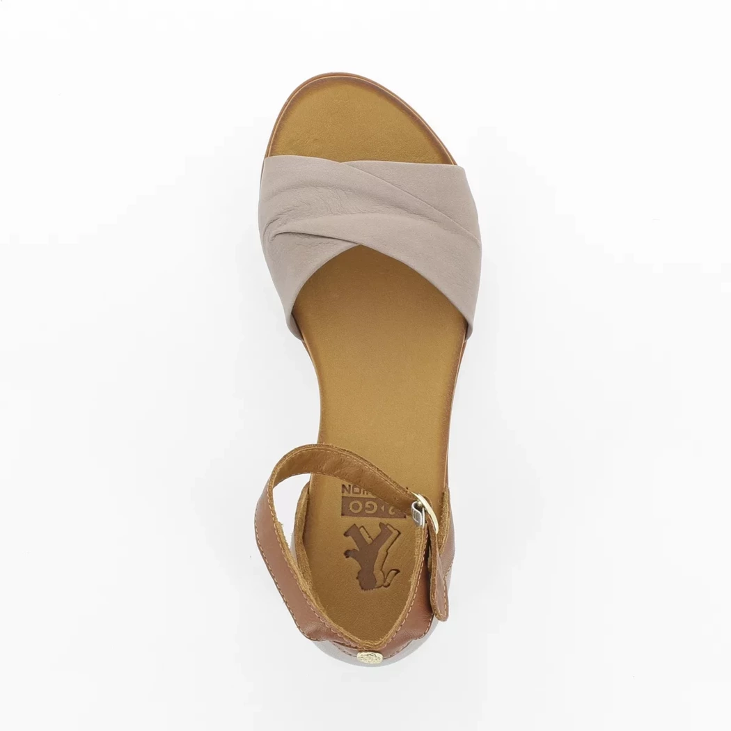 Image (6) de la chaussures 2 Go - Sandales et Nu-Pieds Taupe en Cuir