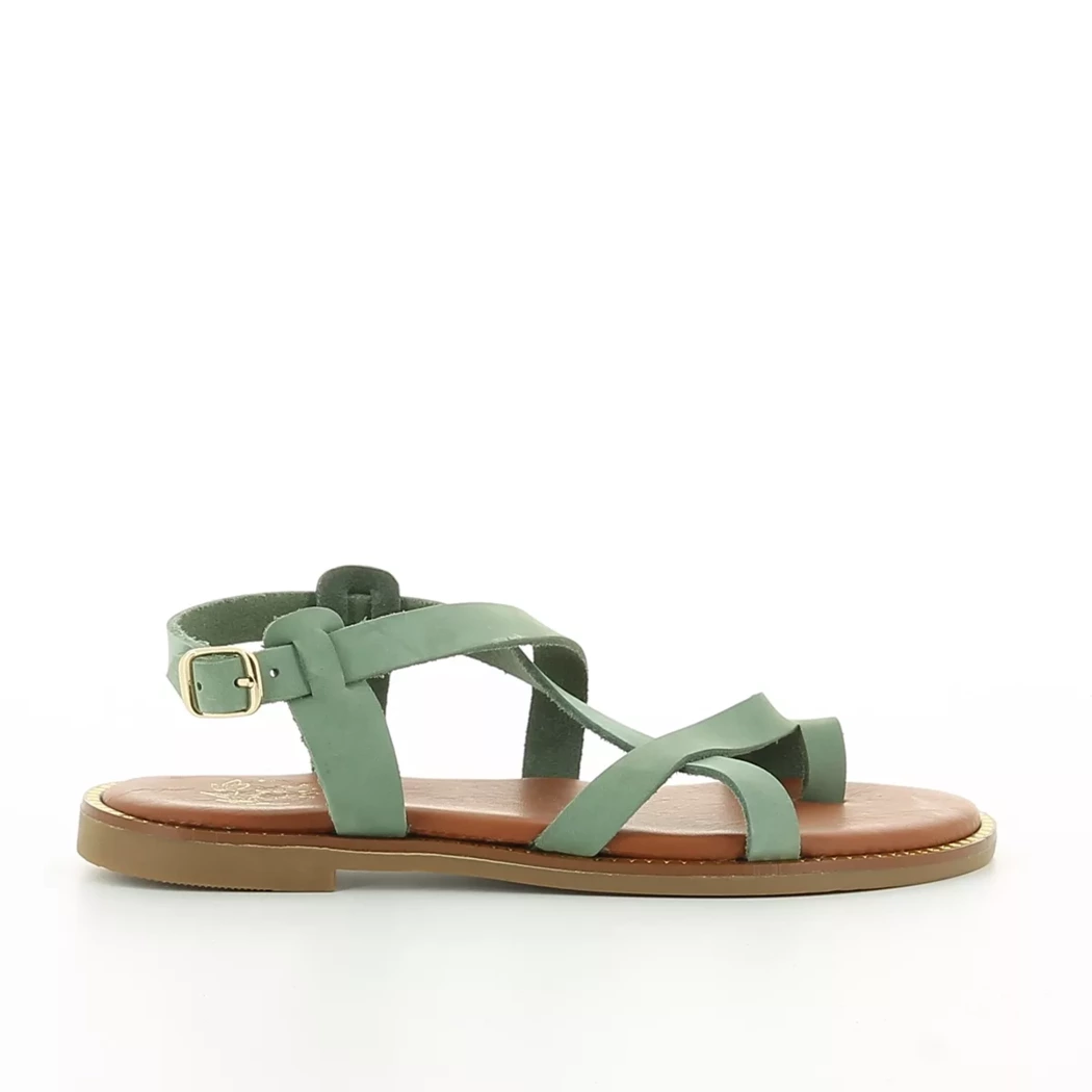 Image (2) de la chaussures Mes jolis nu-pieds - Sandales et Nu-Pieds Vert en Cuir nubuck